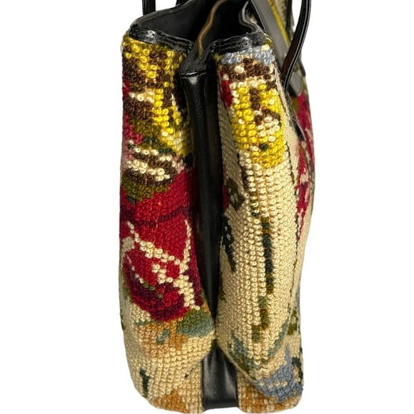 Vintage Jana Floral Needlepoint Satchel - Picture 3 of 9